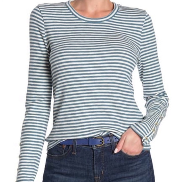 Madewell Tops - Madewell Striped Button Cuff Long Sleeve Shirt S